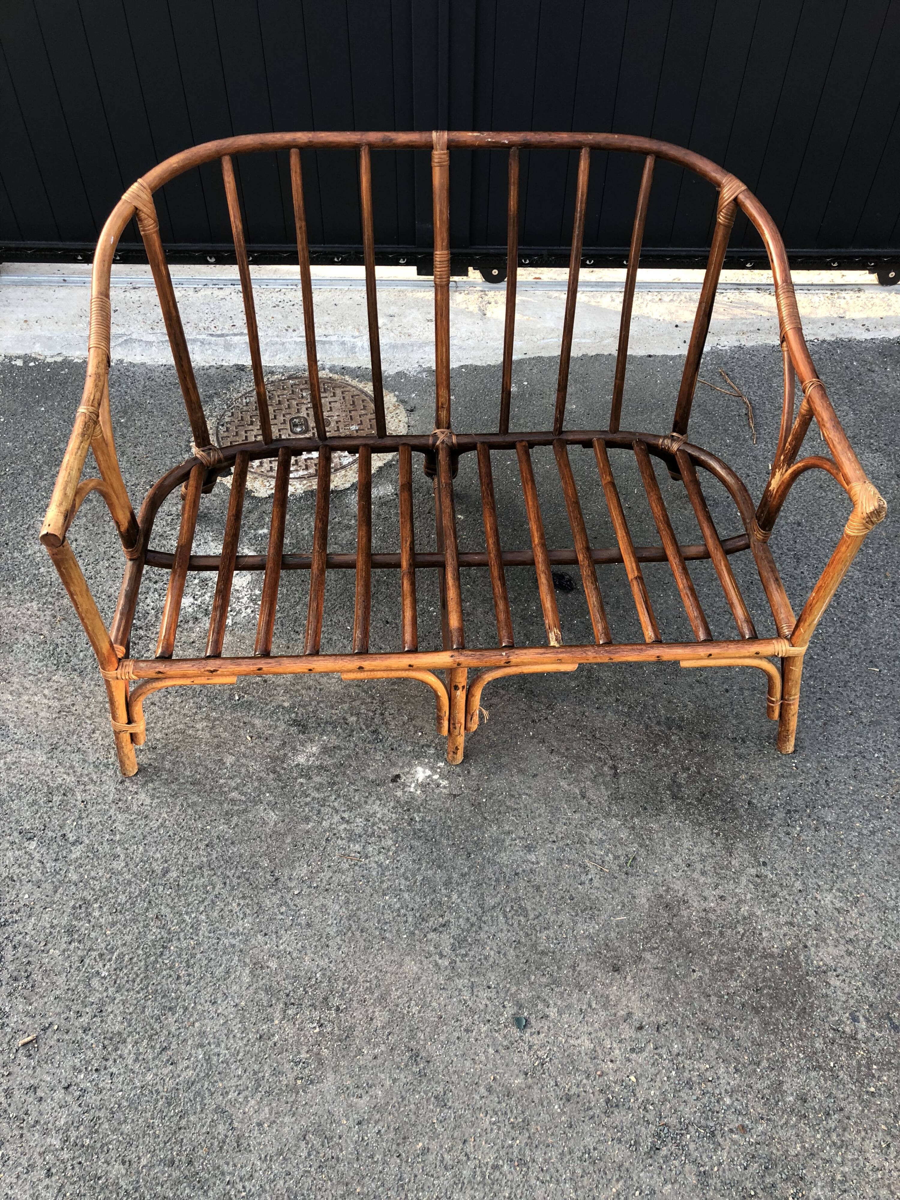 Banquette rotin