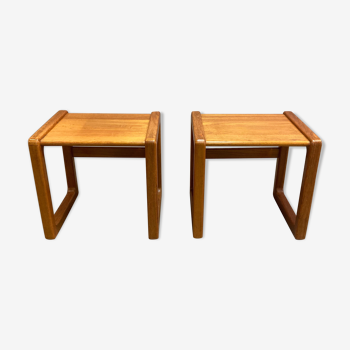 Pair of side tables Scandinavian design 1950s