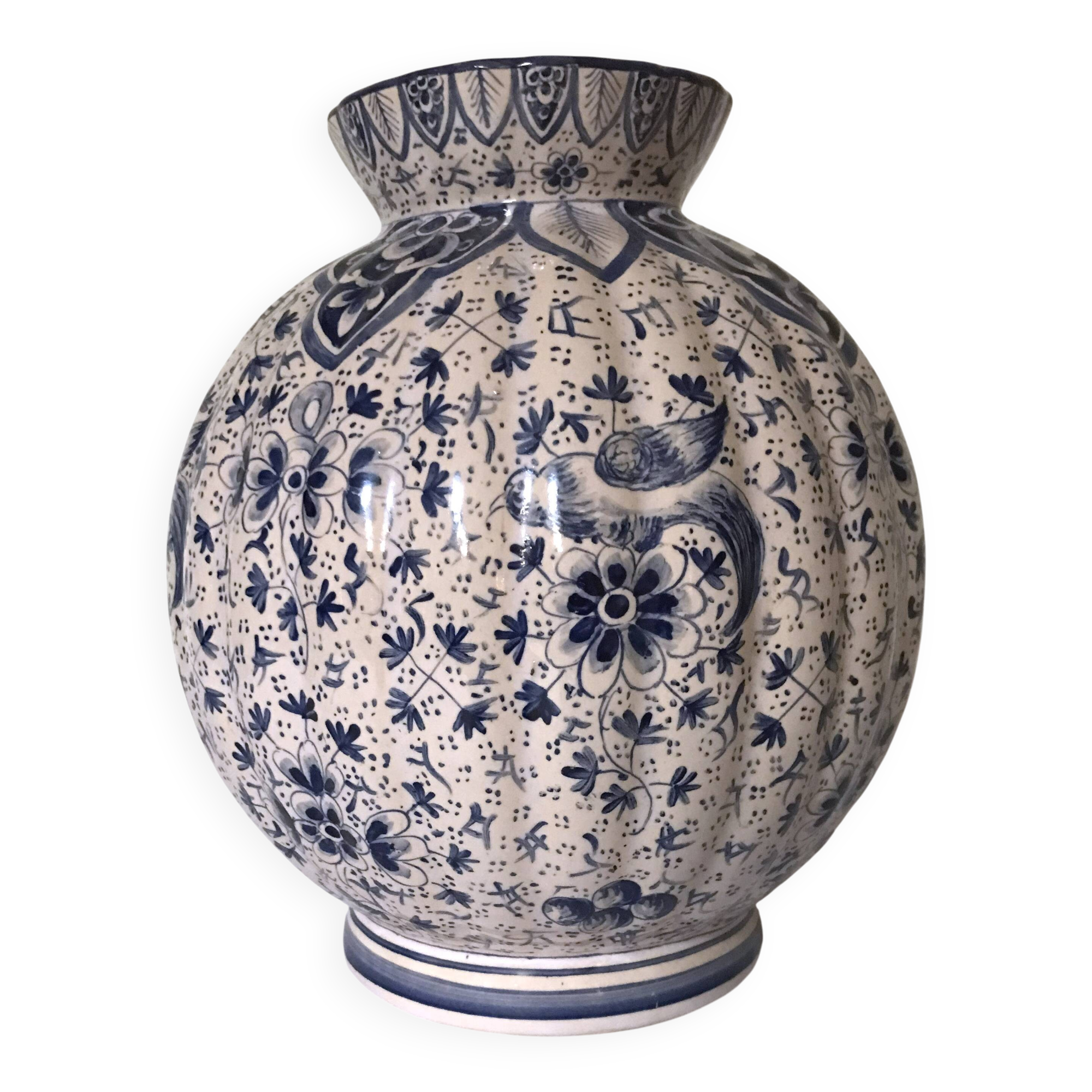 Clamecy vase. rare iznik model. antique ceramic. 19th century. make an offer.