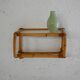 Scandinavian Wall-Mounted Bamboo and Glass Nightstand
