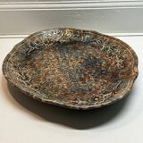 Large brown flowered dish