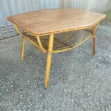 Vintage rattan and bamboo table