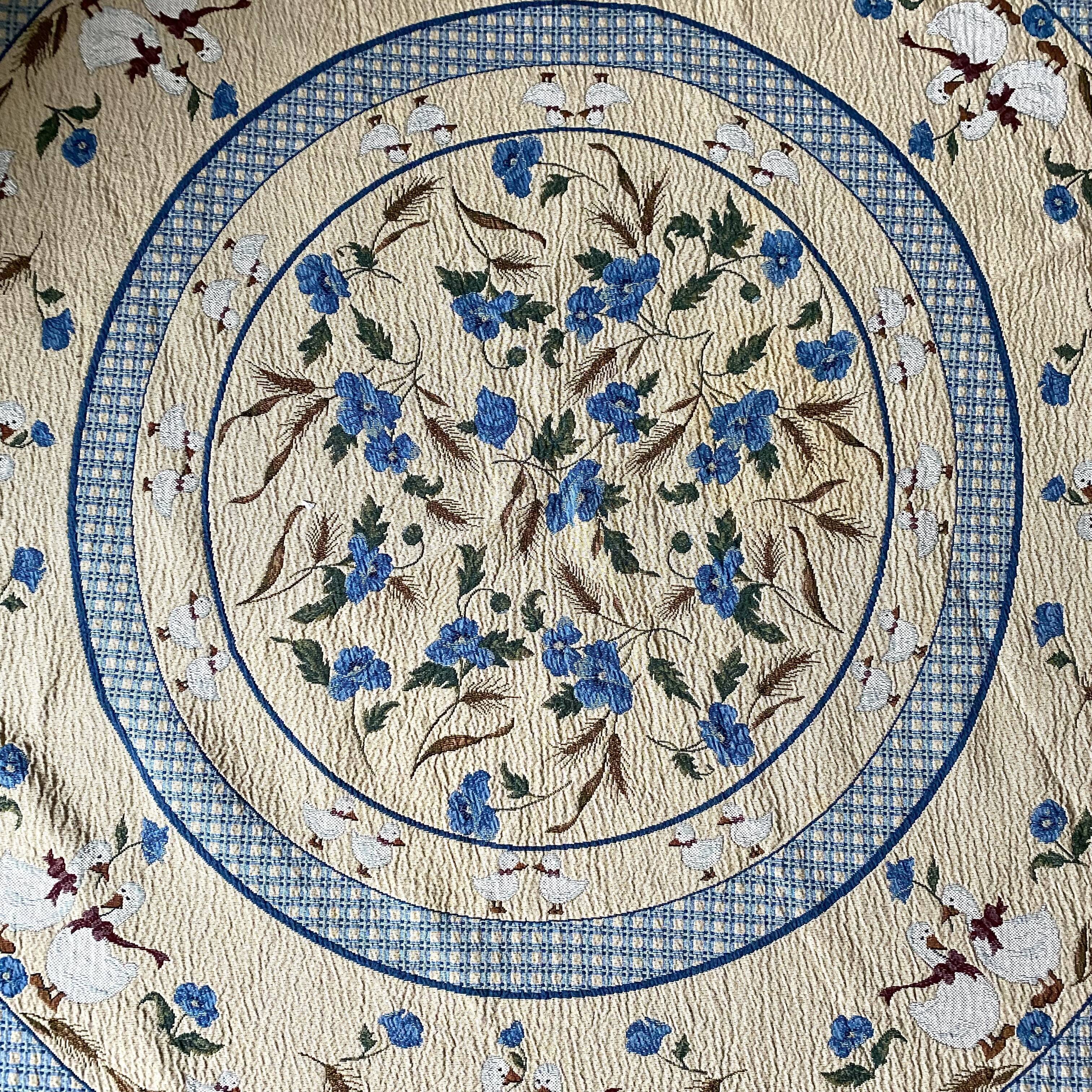 Round tablecloth flowers and geese 170 cm