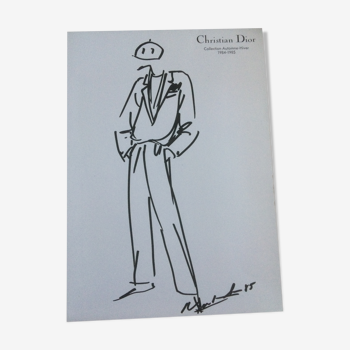 Illustration de mode de presse Christian Dior  collection automne - hiver 1984 - 1985