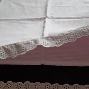 Old baby bed linen adornment