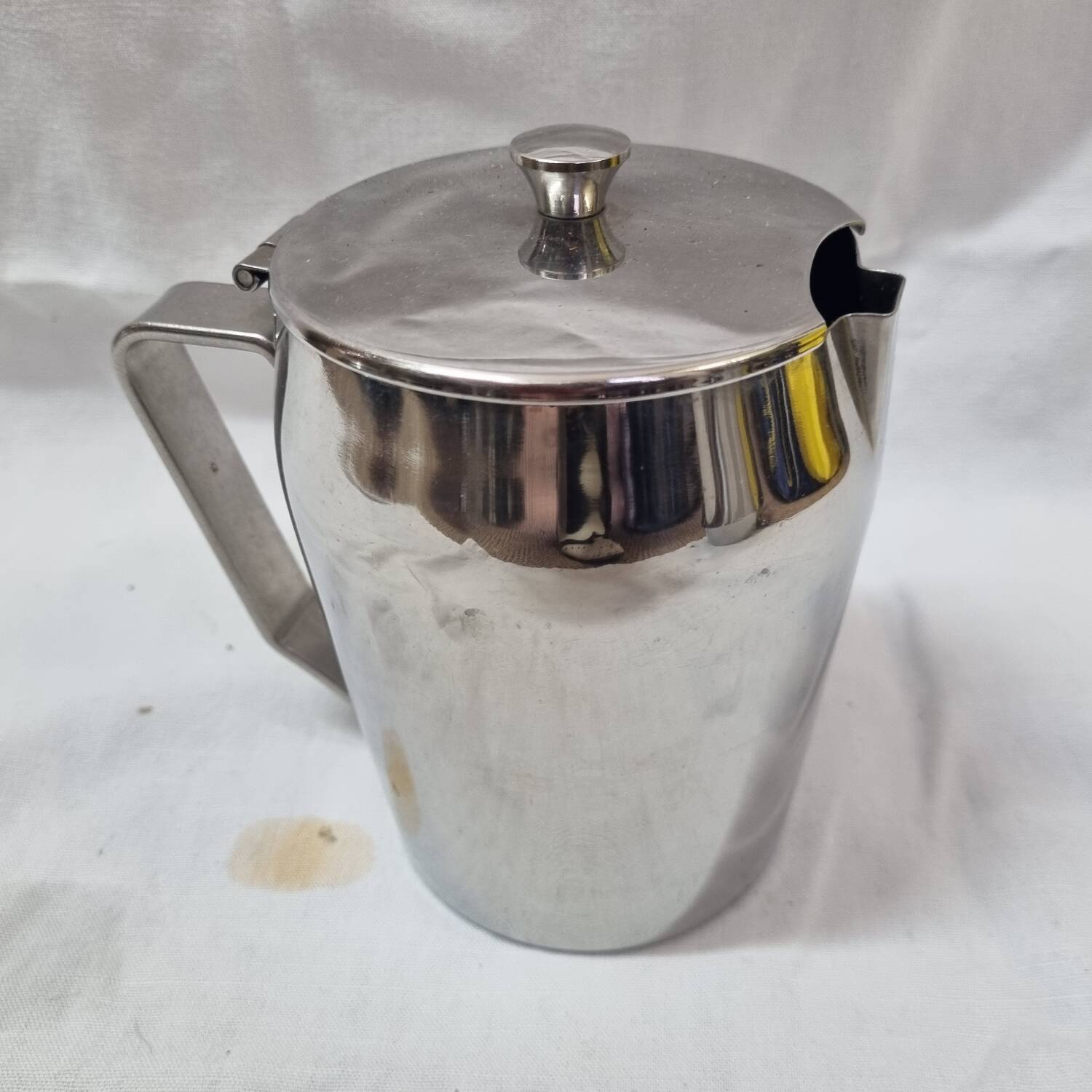 Stainless steel teapot and coffee pot from a boat, 1960