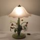 Lampe de table bouquet de fleurs / Roses fer forgé 1960 vintage