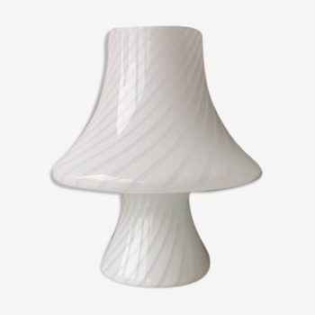 Lampe champignon Murano blanc, Gambaro e Poggi pour Vetri, 1970