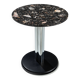 Round sidetable with stone top and three chromed legs