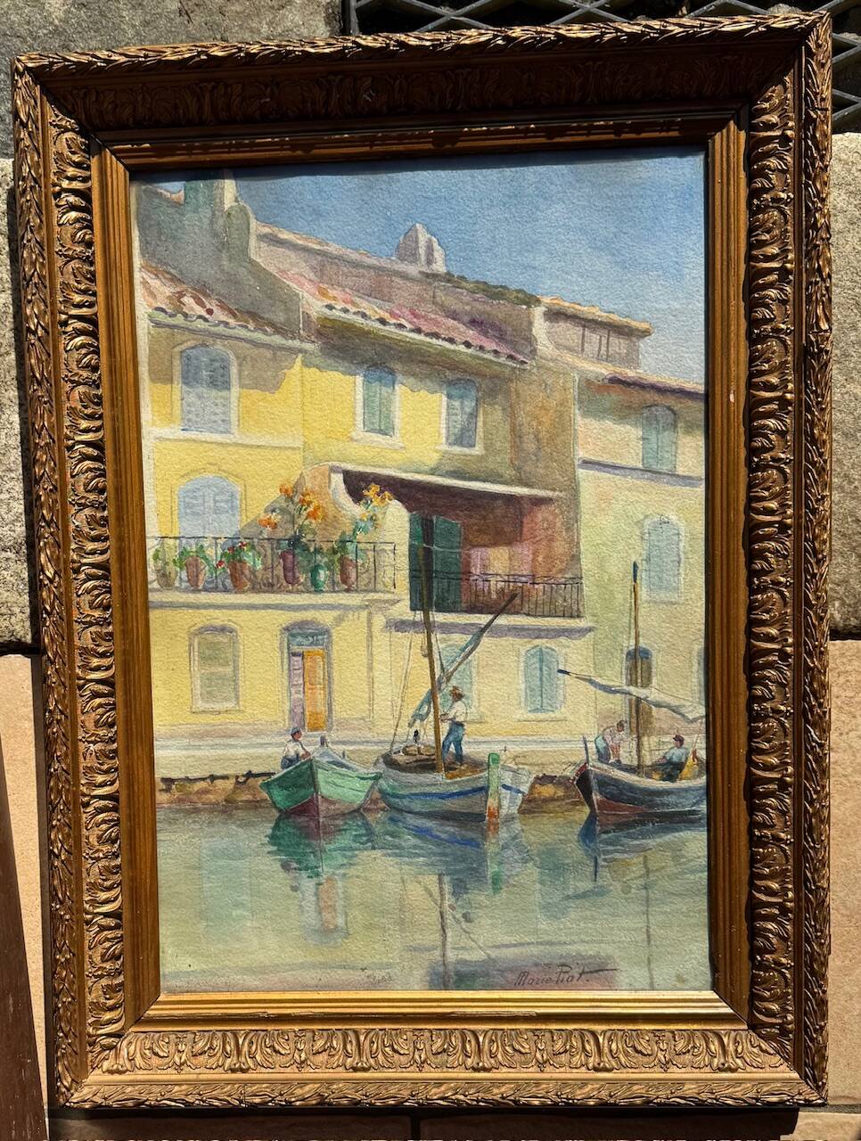 Old painting, Marine, signed Marie (1880-1977)