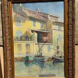 Old painting, Marine, signed Marie (1880-1977)