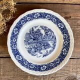 4 Staffordshire England “countryside” dinner plates