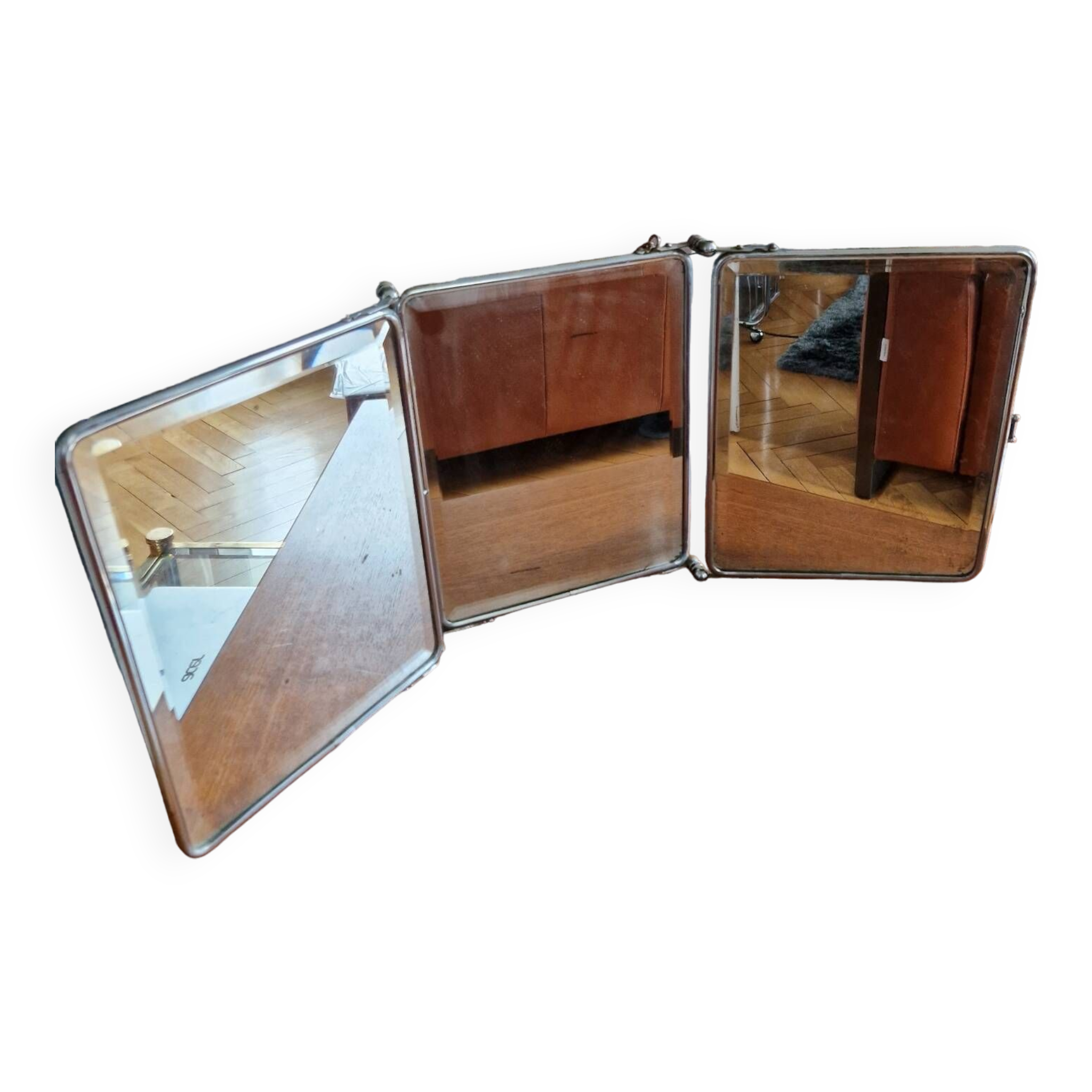 Miroir triptyque de barbier