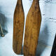 Pair of old wooden oars