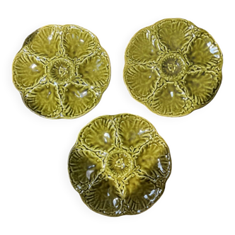 3 Gien Barbotine oyster plates