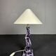 Post modern curvy wavy faux marble zig zag lamp, 1980s