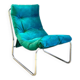 IKEA Pixi vintage green velvet armchair – Scandinavian retro design.