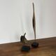 Ensemble de 2 sculptures en bois sur socle