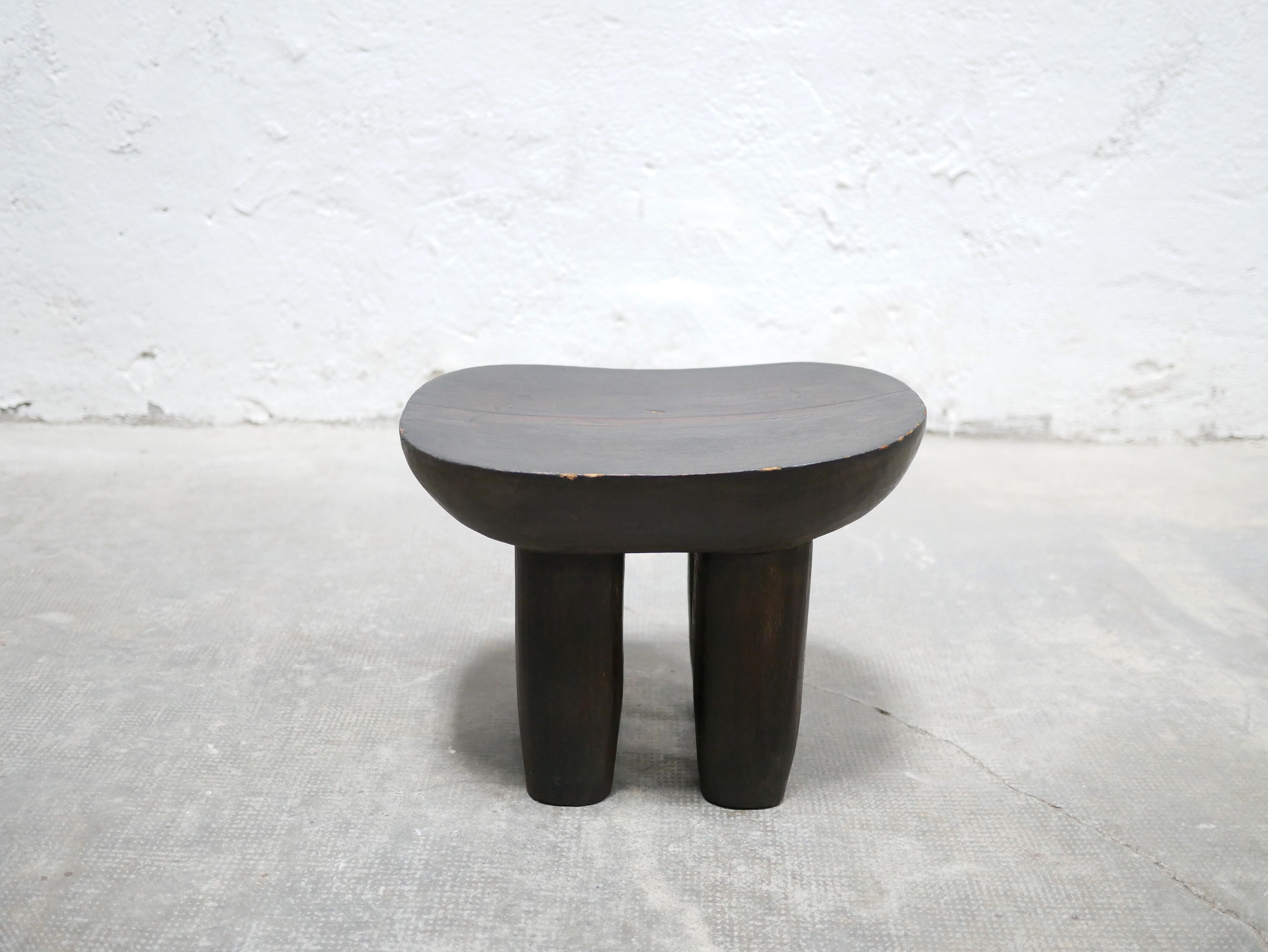 Brutalist antique African Senufo wooden stool