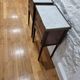 Pair of Louis XVI bedside tables in mahogany - white marble - 3 drawers - gilded