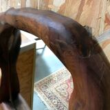 Brutalist olive wood mirror