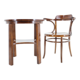 1910s office armchair J&J Kohn Nr.704 and side table,Czechoslovakia