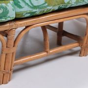 Vintage set of bamboo lounge armchairs and sofa with coffee table Paul Frankl, 1960s