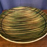 Grand plat en ceramique annees 60 vintage tons vert et jaune faience st clement