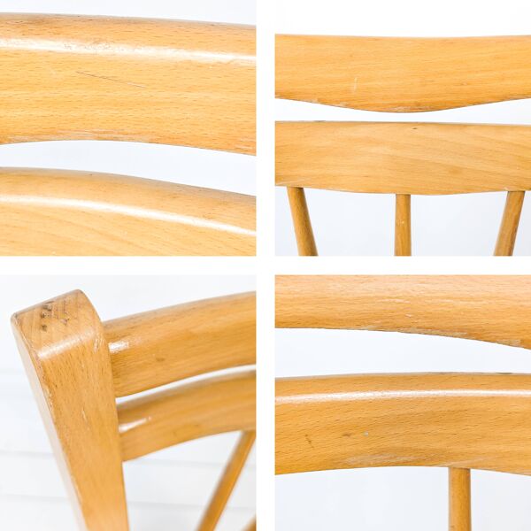 Frankfurt Chair Chaise en bois Salle à manger Cuisine Mid Century Vintage Chaise de cuisine stable R