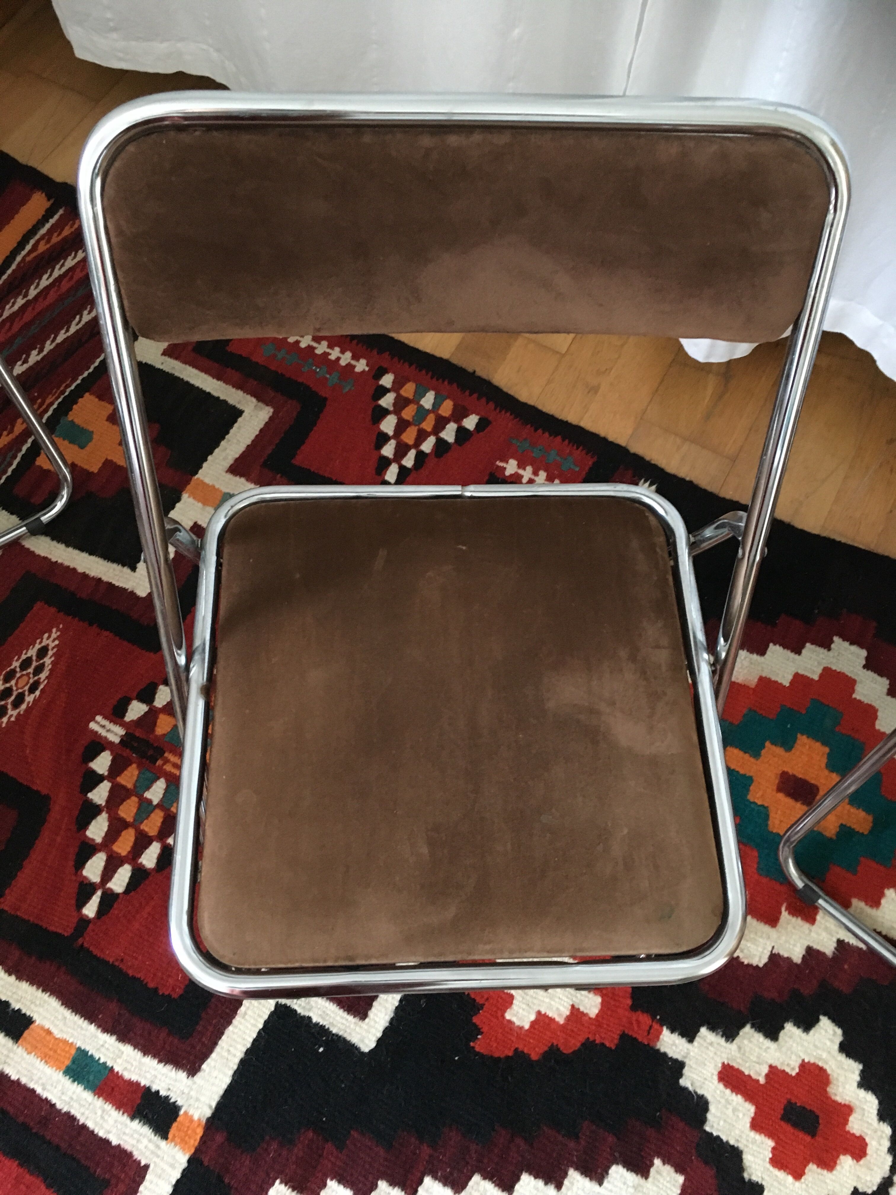 Lot de 4 chaises pliantes en velours