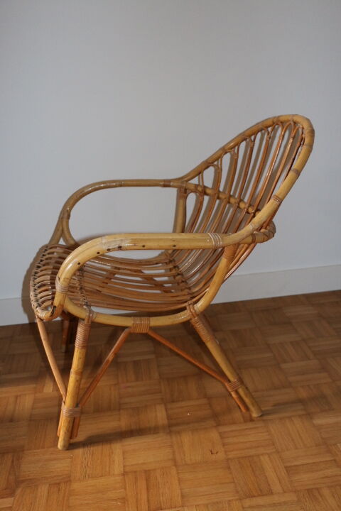 2 fauteuils rotin adulte 1960