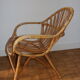 2 fauteuils rotin adulte 1960
