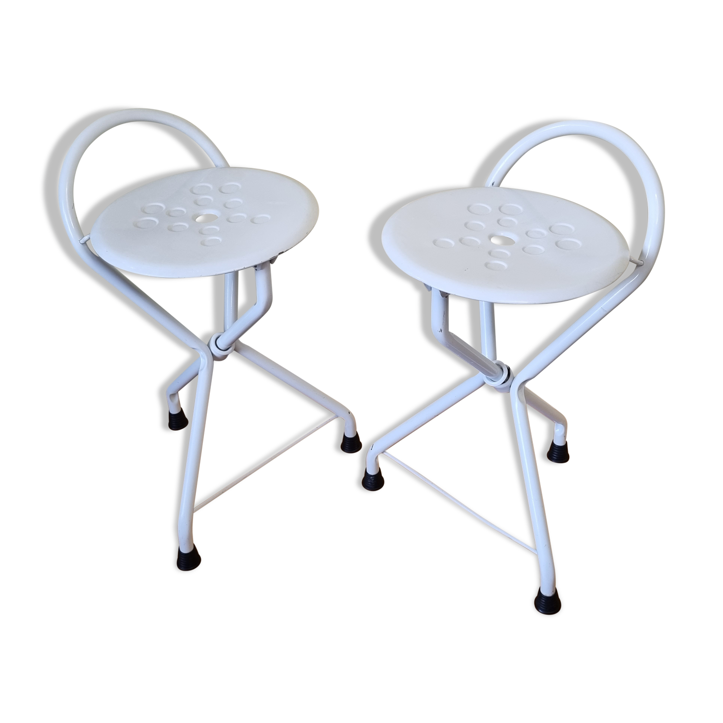 Paire de tabourets pliants vintage "Tubecon" Marinakis, années 80