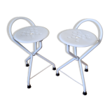 Paire de tabourets pliants vintage "Tubecon" Marinakis, années 80