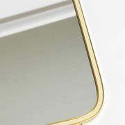 Large heavy long Mid Century brass wall mirror by Münchner Zierspiegel