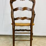 Straw wood armchair