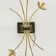 Wall lamp with brass rods and glass lampshade, 1960s