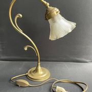 Table lamp – Golden brass and molded glass