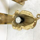 Pair of Bronze flower wall lamps, 1970s