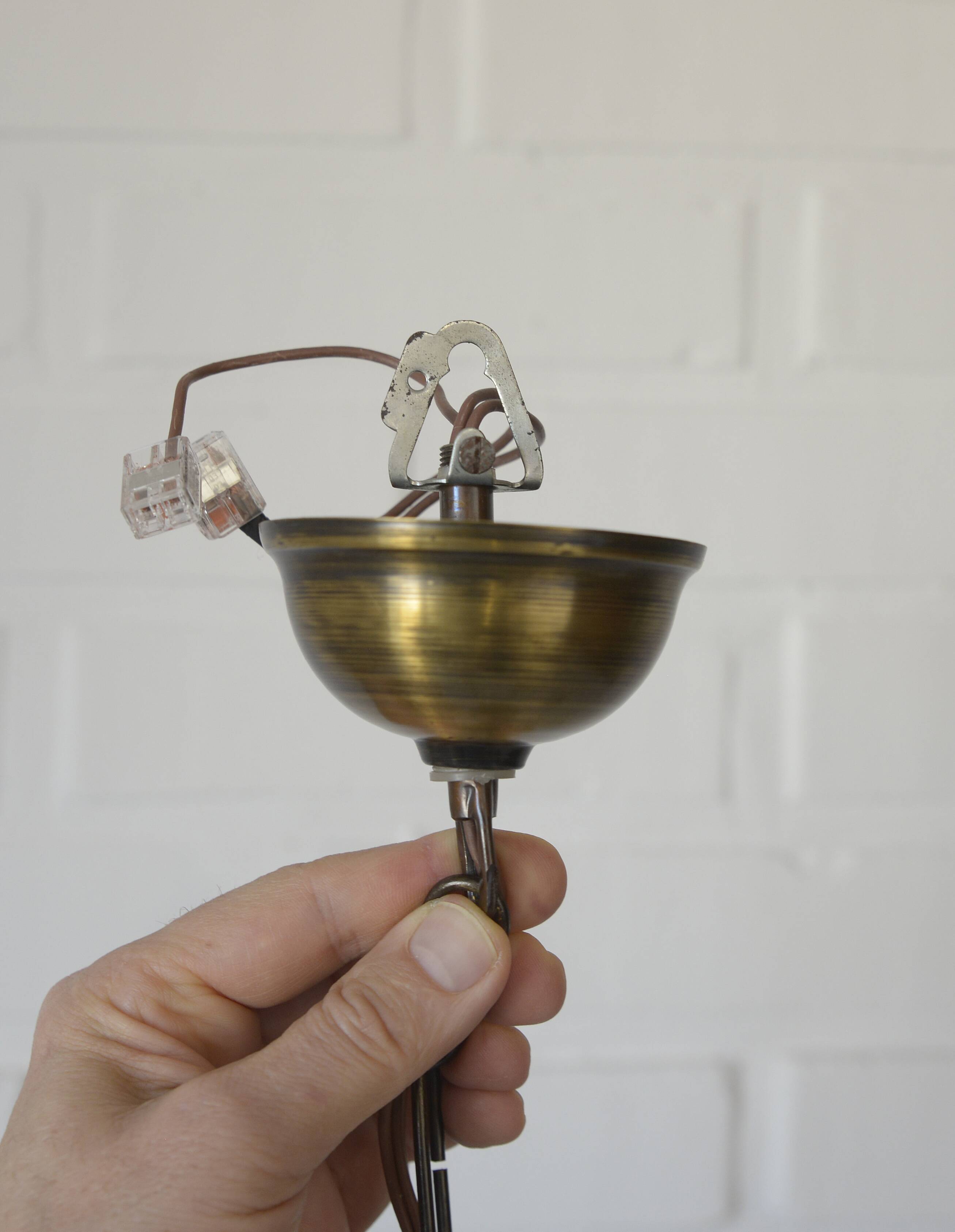 Vintage Brass Pendant Light Elegant Rustic Chendelier Colonial Style