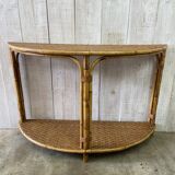 Vintage rattan console