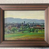 Swiss landscape painting 1950