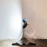 Lampadaire Space Age en acier inoxydable, style Michel Boyer, années 1970