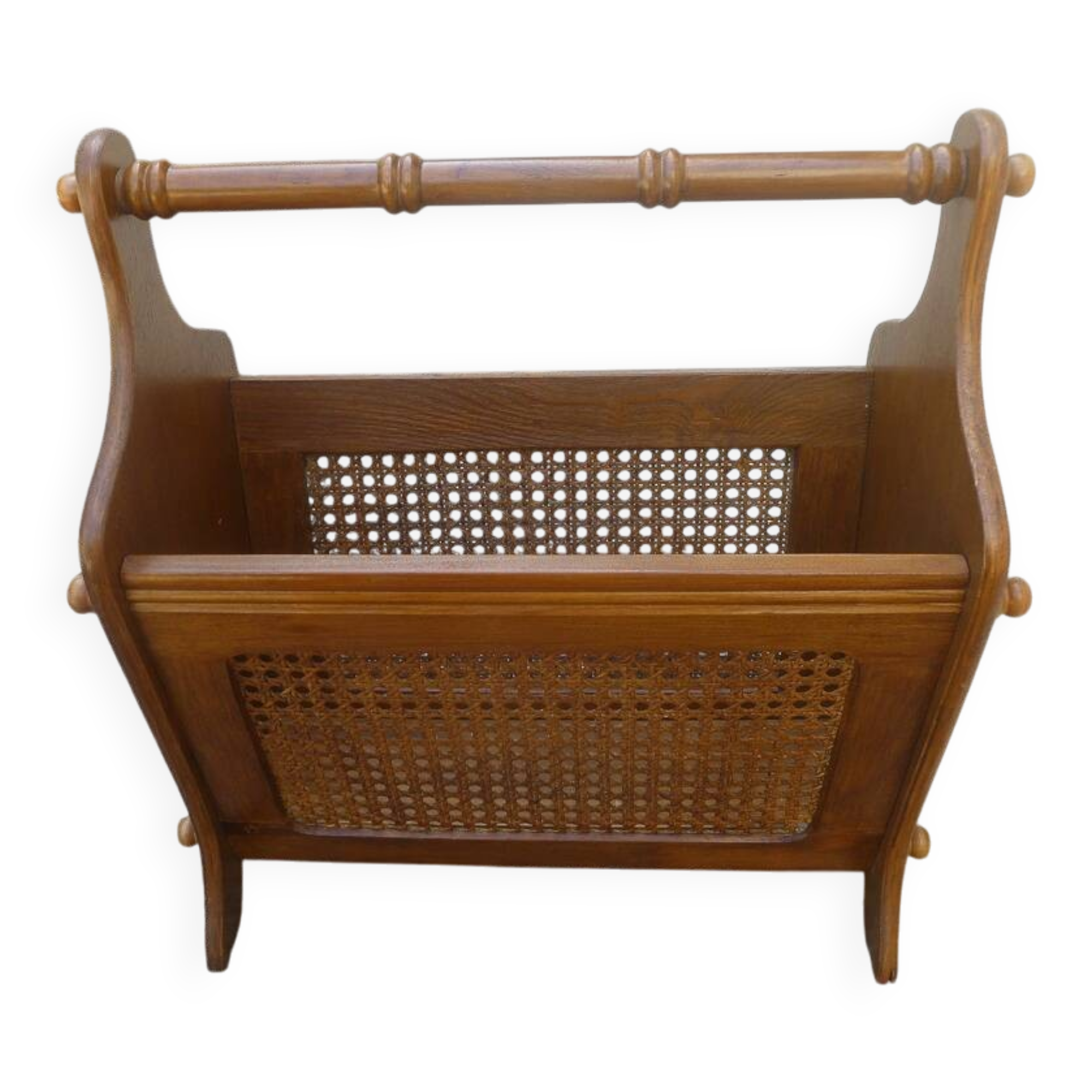 porte revue  bois et cannage, vintage
