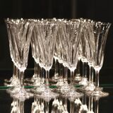 Series of 8 Crystal Champagne flutes from Saint Louis, Cerdagne model