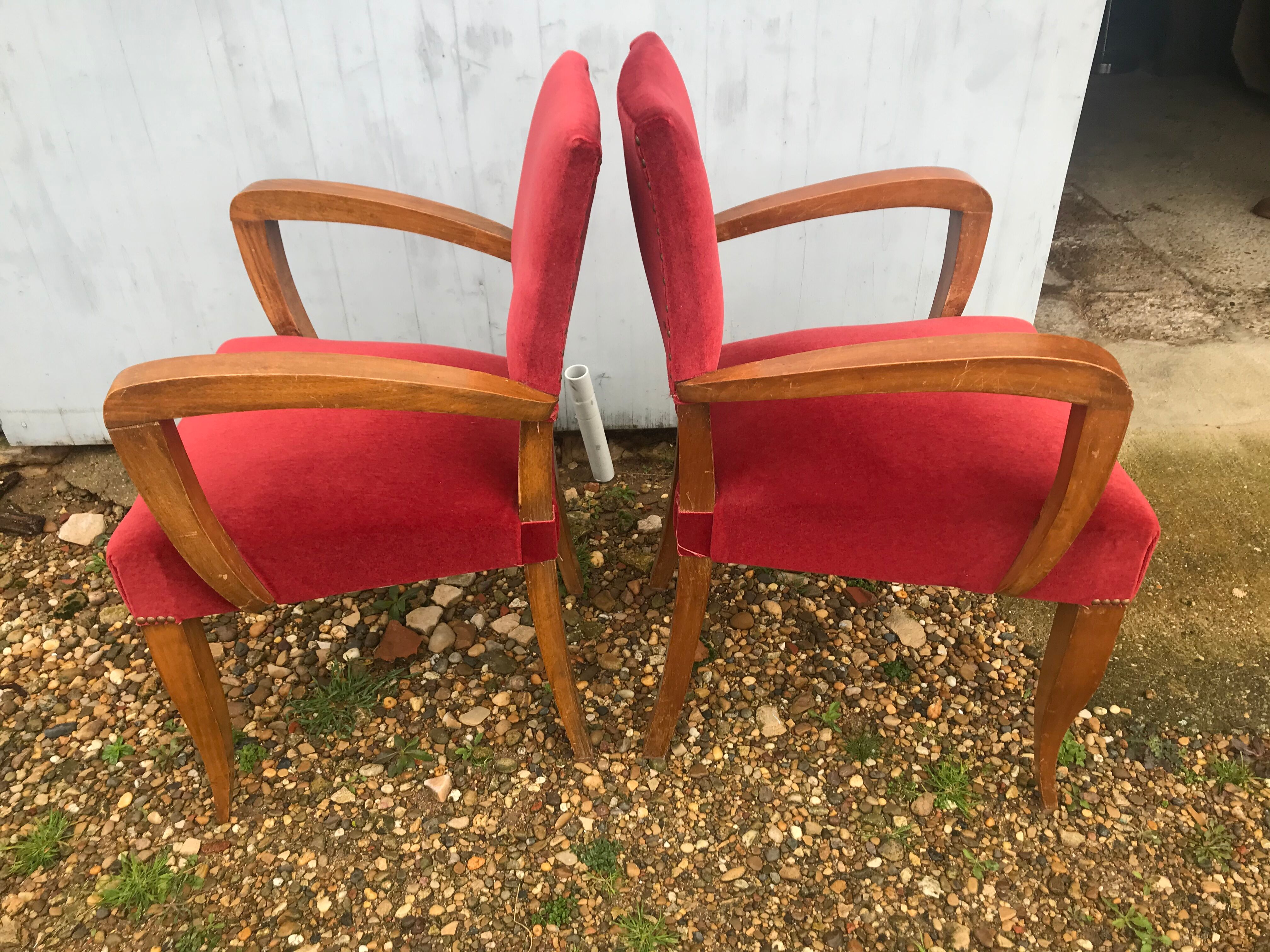 Paire de fauteuils bridge Art Déco