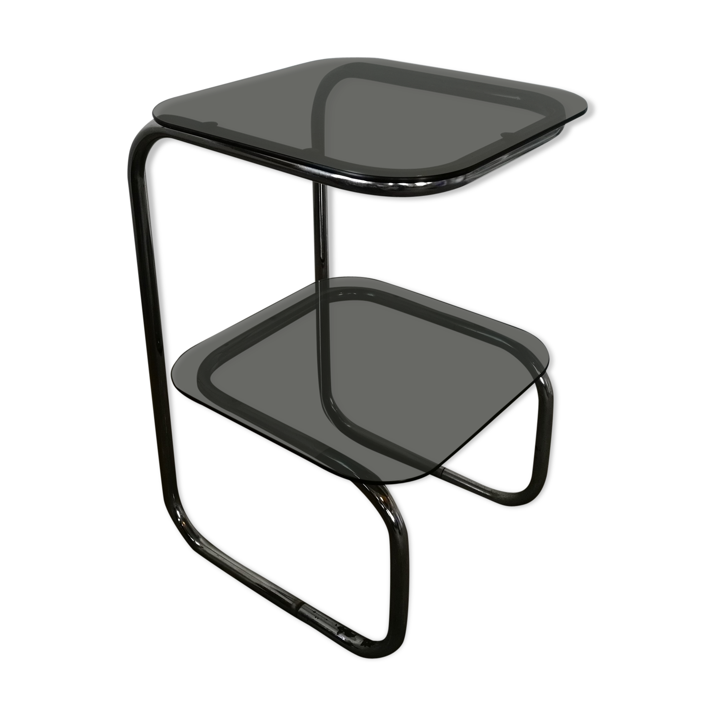 Chrome and glass bedside