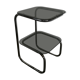 Chrome and glass bedside