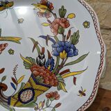 Very beautiful old plate decorated with Rouen, handmade by Geo Martel