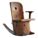 Fauteuil à bascule sculptural unique par le finlandais Matti Martikka en pin massif, années 1960